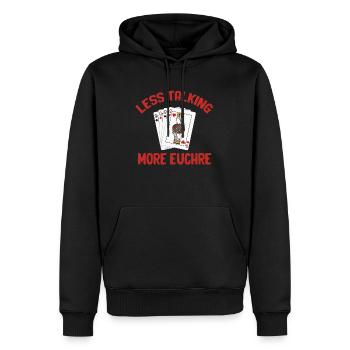 Weniger Reden, Mehr Euchre Casino Dealer Mahjong - Männer Premium Bio Hoodie - Schwarz - Vorne - Nico (187cm)