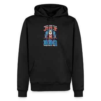 4th Of July BBQ Happy BBQ - Men’s Premium Organic Hoodie - black - Front - Nico (187cm)