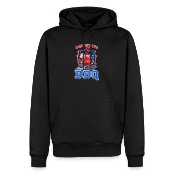 4 juillet BBQ rouge blanc BBQ - Sweat à capuche Premium bio Homme - noir - Devant - Nico (187cm)