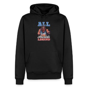4. Juli BBQ All American Legend - Männer Premium Bio Hoodie - Schwarz - Vorne - Nico (187cm)