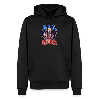 4. Juli BBQ All American Bro - Männer Premium Bio Hoodie - Schwarz - Vorne - Nico (187cm)