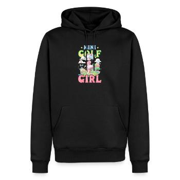 Fille de golf - Sweat à capuche Premium bio Homme - noir - Devant - Nico (187cm)