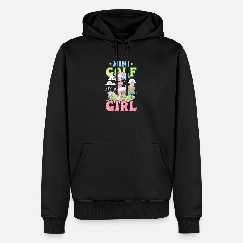 Fille de golf - Sweat à capuche Premium bio Homme - noir