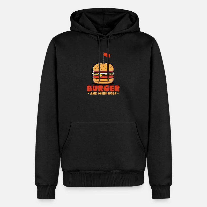 Burger und Minigolf - Männer Premium Bio Hoodie - Schwarz