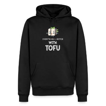 Mit Tofu Tempeh Asian Veggie Broccoli Ist Alles - Männer Premium Bio Hoodie - Schwarz - Vorne - Nico (187cm)