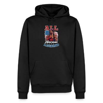 Boxen All American Legend - Männer Premium Bio Hoodie - Schwarz - Vorne - Nico (187cm)