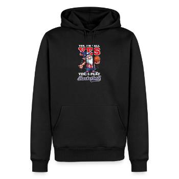 4. Juli Basketball Ja, ich bin groß, spielen Sie Gnom - Männer Premium Bio Hoodie - Schwarz - Vorne - Nico (187cm)