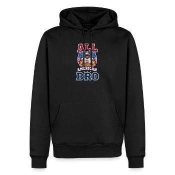 4. Juli Basketball All American Bro - Männer Premium Bio Hoodie - Schwarz - Vorne - Nico (187cm)
