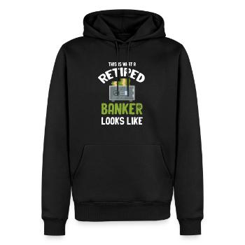 So Sieht Ein Pensionierter Banker Aus Teller - Männer Premium Bio Hoodie - Schwarz - Vorne - Nico (187cm)