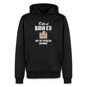 Der Pensionierte Banker Hat Es Verdient. Es - Männer Premium Bio Hoodie - Schwarz - Vorne - Nico (187cm)