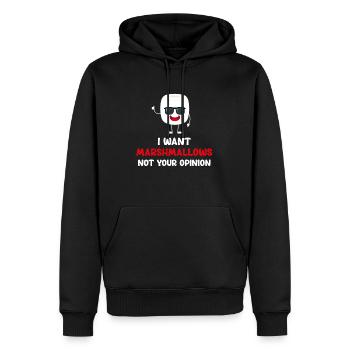 Je veux de la guimauve, pas ton avis, du cacao, - Sweat à capuche Premium bio Homme - noir - Devant - Nico (187cm)
