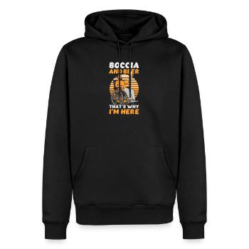 Joueur De Boccia Boccia Et Bière Pourquoi Ici - Sweat à capuche Premium bio Homme - noir - Devant - Nico (187cm)