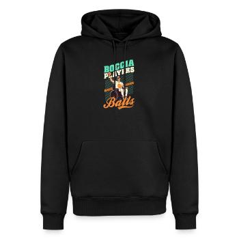 Joueur de boccia Les joueurs de boccia ont de plus grosses balles - Sweat à capuche Premium bio Homme - noir - Devant - Nico (187cm)