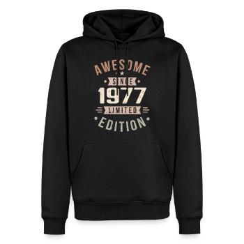 Original 1977 Vintage Vintage anniversaire 1977 - Sweat à capuche Premium bio Homme - noir - Devant - Nico (187cm)