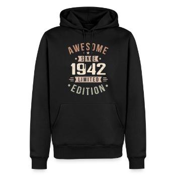 Original 1942 Jahrgang Vintage Geburtstag 1942 - Männer Premium Bio Hoodie - Schwarz - Vorne - Nico (187cm)