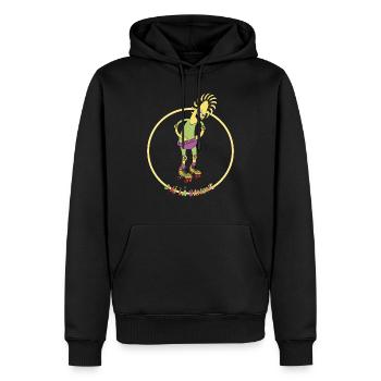 La banane - Sweat à capuche Premium bio Homme - noir - Devant - Nico (187cm)