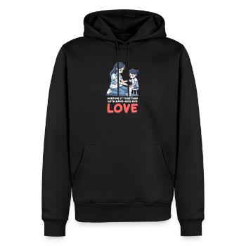 Maman infirmière gardant ensemble des pansements et de l’amour - Sweat à capuche Premium bio Homme - noir - Devant - Nico (187cm)