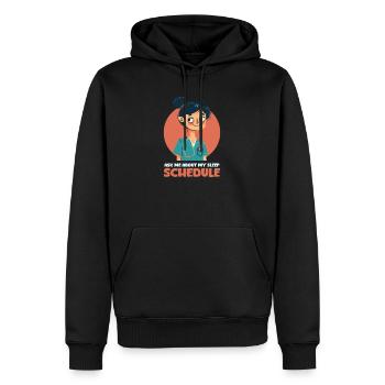 Maman infirmière me pose des questions sur mon horaire de sommeil - Sweat à capuche Premium bio Homme - noir - Devant - Nico (187cm)