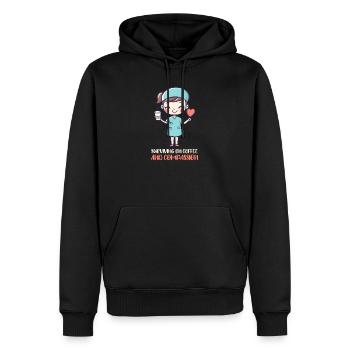 Maman infirmière survivant grâce au café et à la compassion - Sweat à capuche Premium bio Homme - noir - Devant - Nico (187cm)