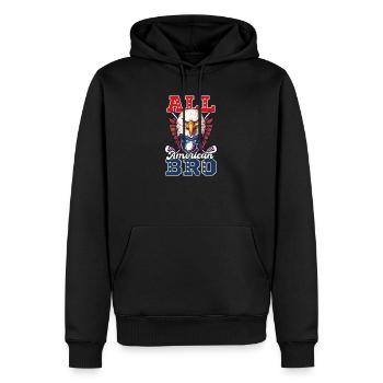 4. Juli Golf All American Bro Eagle - Männer Premium Bio Hoodie - Schwarz - Vorne - Nico (187cm)