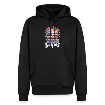 4. Juli Golf Weniger Reden Mehr Golfen - Männer Premium Bio Hoodie - Schwarz - Vorne - Nico (187cm)