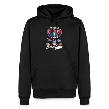 4 juillet Golf Feels Good Be American - Sweat à capuche Premium bio Homme - noir - Devant - Nico (187cm)