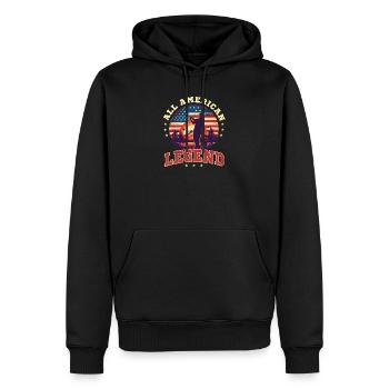 4. Juli Golf All American Legend - Männer Premium Bio Hoodie - Schwarz - Vorne - Nico (187cm)