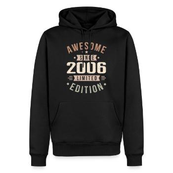 Original 2006 Millésime Vintage Anniversaire 2006 - Sweat à capuche Premium bio Homme - noir - Devant - Nico (187cm)