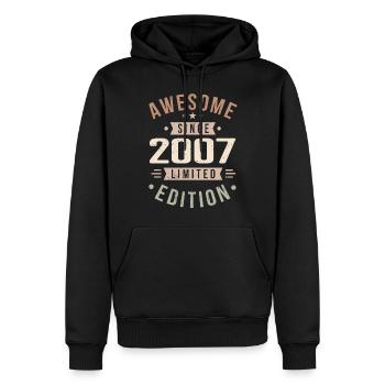 Original 2007 Jahrgang Vintage Geburtstag 2007 - Männer Premium Bio Hoodie - Schwarz - Vorne - Nico (187cm)