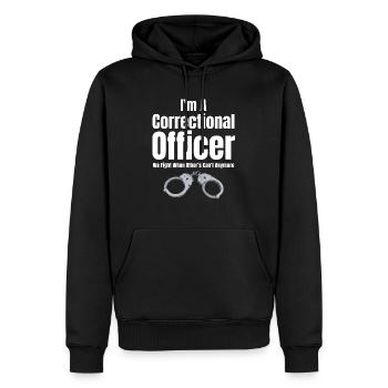 Je suis un agent correctionnel que nous - Sweat à capuche Premium bio Homme - noir - Devant - Nico (187cm)