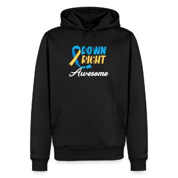 Down Right Awesome Down-syndrom Autismus - Männer Premium Bio Hoodie - Schwarz - Vorne - Nico (187cm)