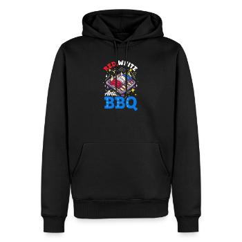 Patriotischer Koch Rot, Weiß und BBQ - Männer Premium Bio Hoodie - Schwarz - Vorne - Nico (187cm)