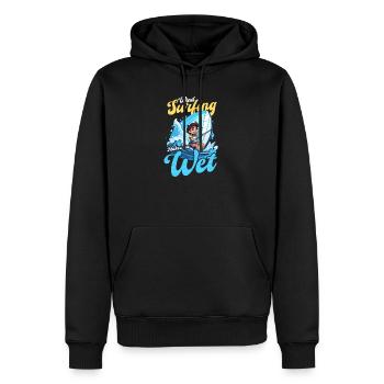 Windsurfen macht mich nass - Männer Premium Bio Hoodie - Schwarz - Vorne - Nico (187cm)