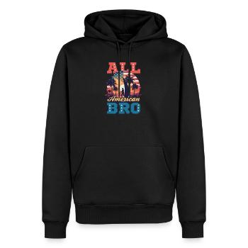 Windsurfen All American Bro - Männer Premium Bio Hoodie - Schwarz - Vorne - Nico (187cm)