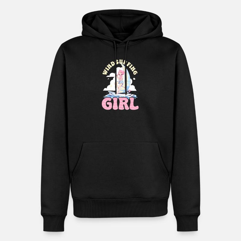 Windsurfen Windsurfen Mädchen - Männer Premium Bio Hoodie - Schwarz
