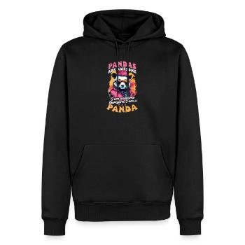 Panda génial donc je suis génial - Sweat à capuche Premium bio Homme - noir - Devant - Nico (187cm)