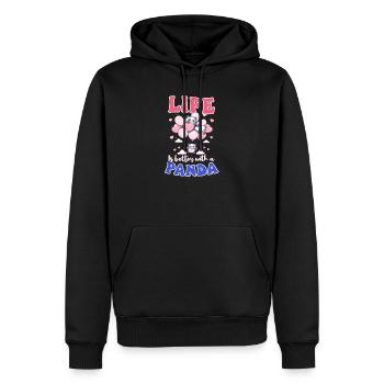 Panda besser mit Panda - Männer Premium Bio Hoodie - Schwarz - Vorne - Nico (187cm)