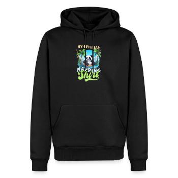 Tenue de sieste officielle Panda - Sweat à capuche Premium bio Homme - noir - Devant - Nico (187cm)