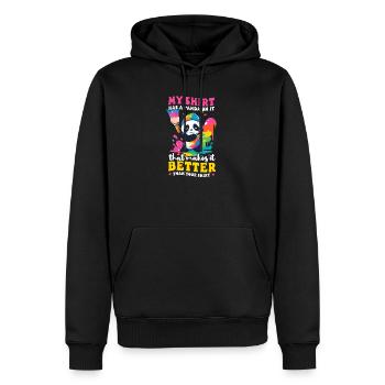 Panda Outfit Panda Besser drauf als deines - Männer Premium Bio Hoodie - Schwarz - Vorne - Nico (187cm)