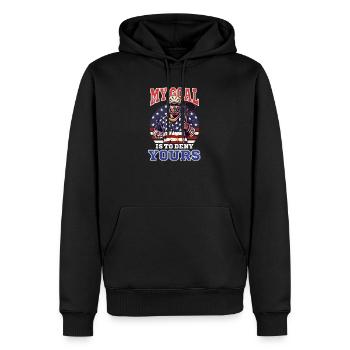 4. Juli Lacrosse Mein Tor Verweigere dein - Männer Premium Bio Hoodie - Schwarz - Vorne - Nico (187cm)