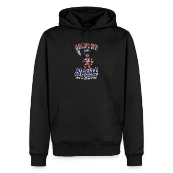 4. Juli Lacrosse ist nicht nur ein Sport - Männer Premium Bio Hoodie - Schwarz - Vorne - Nico (187cm)