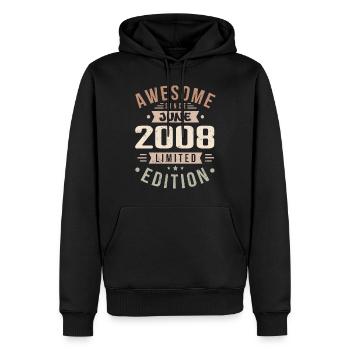 Juni 2008 Geburtstag Juni 2008 Geschenk Juni 2008 - Männer Premium Bio Hoodie - Schwarz - Vorne - Nico (187cm)