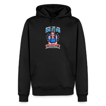 4. Juli Sportlehrer Was macht man heute - Männer Premium Bio Hoodie - Schwarz - Vorne - Nico (187cm)