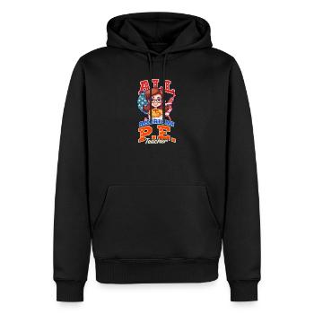 4. Juli Sportlehrer All American PE - Männer Premium Bio Hoodie - Schwarz - Vorne - Nico (187cm)