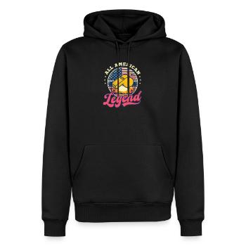 4 juillet Professeur d’éducation physique All American Legend - Sweat à capuche Premium bio Homme - noir - Devant - Nico (187cm)
