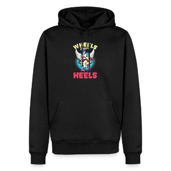 Roues de roller derby avant les talons - Sweat à capuche Premium bio Homme - noir - Devant - Nico (187cm)