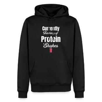 Denken Sie Derzeit An Proteinshakes Exercise - Männer Premium Bio Hoodie - Schwarz - Vorne - Nico (187cm)