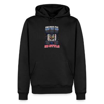 Impression 3D patriotique Innovations patriotiques - Sweat à capuche Premium bio Homme - noir - Devant - Nico (187cm)