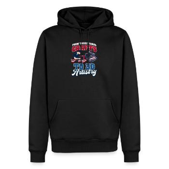 Patriotique Impression 3D Artisanat Traditionnel Artiste 3D - Sweat à capuche Premium bio Homme - noir - Devant - Nico (187cm)