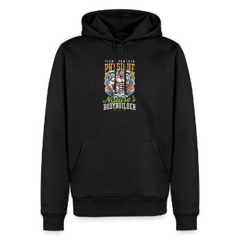 Natty Bodybuilder Der Bodybuilder der Natur - Männer Premium Bio Hoodie - Schwarz - Vorne - Nico (187cm)